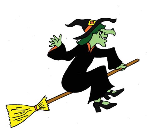 Cartoon with flying spells and witches